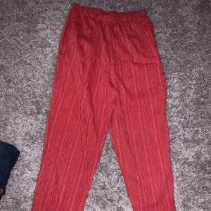 high waisted red pants